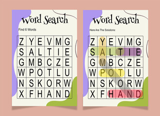 Word search word book for kids