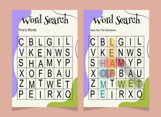 Word search word book for kids