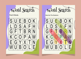 Word search word book for kids
