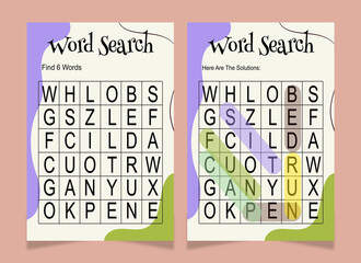 Word search word book for kids
