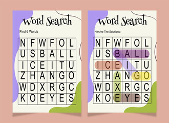 Word search word book for kids