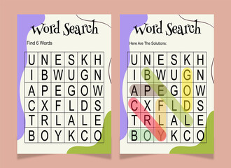 Word search word book for kids