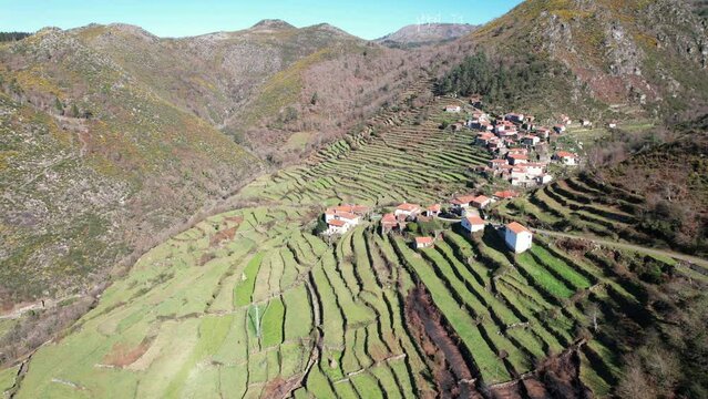 DRONE FOOTAGE: Porta Cova place in Sistelo, Portugal. The green agricultural terraces where the locals plant their crops and graze their cattle has earned it the nickname of &ldquo;Little Portuguese Tibet&rdquo;.