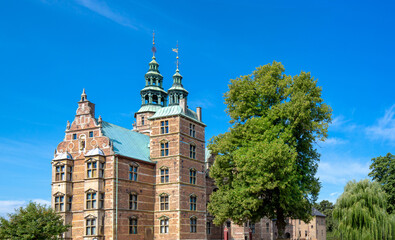 Famous Rosenborg castle, one of the most visited tourist attractions in Copenhagen.