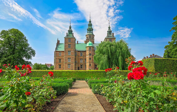 Famous Rosenborg castle, one of the most visited tourist attractions in Copenhagen.