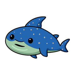 Cute whale shark cartoon swimming