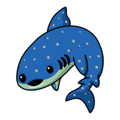 Cute whale shark cartoon jumping