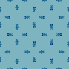 Cute elephant toy seamless pattern. Funny child playthings in doodle style.