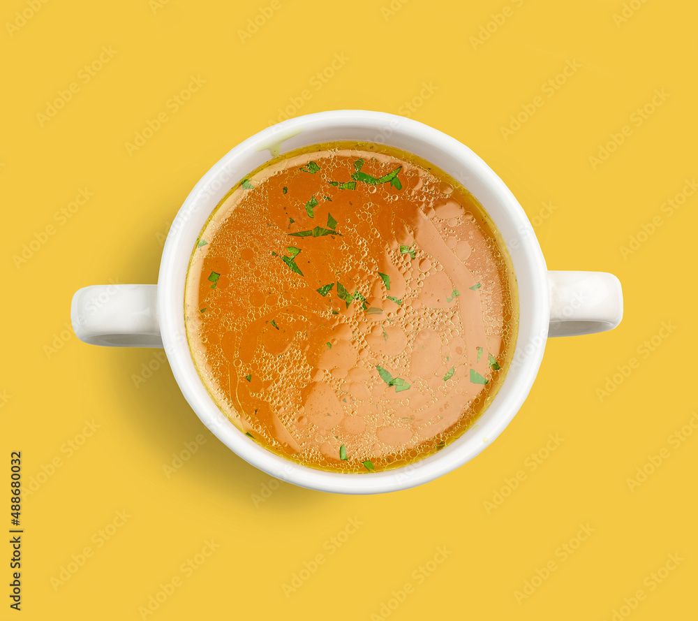 Wall mural bowl of fresh chicken broth