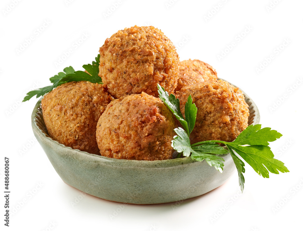 Wall mural bowl of fried falafel balls