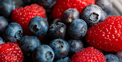 blueberries and raspberries mixed together
