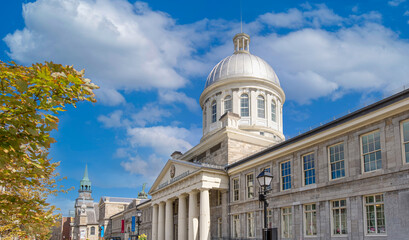 Montreal, Canada, 10 September 2021: Bonsecours Market in Old Montreal, an historic town close to...