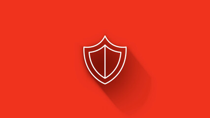 Cyber security line shadow icon with shield and check mark. Security concept. Motion graphics.