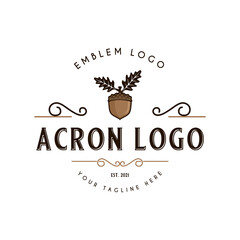 ilustrasi biji ek. dengan hiasan ornamen minimalis.