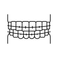 tooth braces line icon vector illustration
