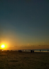 Naklejka na ściany i meble sunset on the beach, Sumenep, East Java