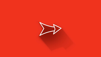 Long shadow Icon arrows for text Animation on empty background. Motion graphics.