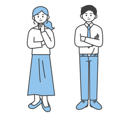 ビジネスパーソンの全身イラスト素材