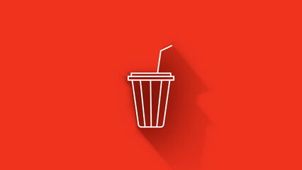 Infographic with cinema attributes long shadow icon. Motion graphics.