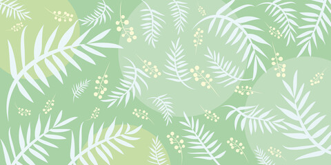 Naklejka na ściany i meble tropical leaves set background with bright colors 
