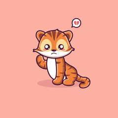 Cute tiger cartoon animal illustration tiger cartoon character