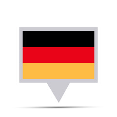 Map pin with flag of Germany. Flat Style