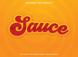 sauce editable text effect template use for food brand and culinary logo