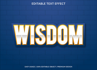 wisdom editable text effect template use for business brand and logo
