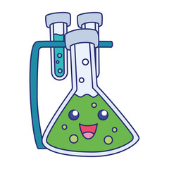 Isolated colored happy chemistry test tube Vector