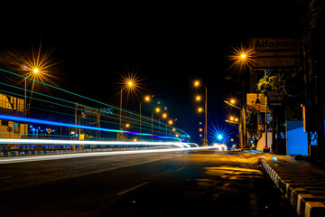 night traffic in semarang city