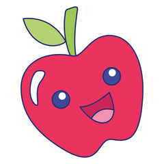 Obraz premium Isolated red happy apple character Vector