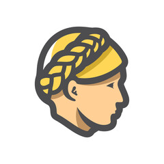 Ukrainian Woman head Vector icon Cartoon illustration.