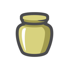 Funereal Urn burial Vector icon Cartoon illustration.