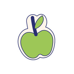Isolated green apple sticker icon Vector