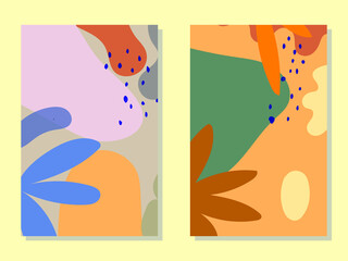 Botanical vector set of abstract background.