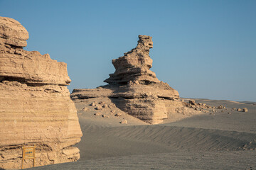Fototapeta na wymiar Yadan National Geological Park, Dunhuang, Gansu Province, China