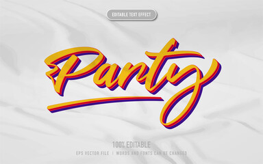 party text effect in paper texture