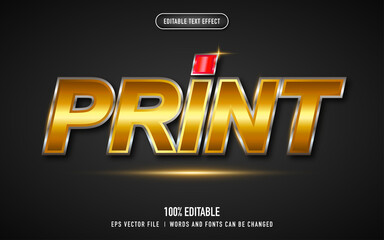 print text effect in 3d gold and silver