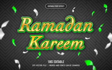 ramadan kareem text effect in green 3d