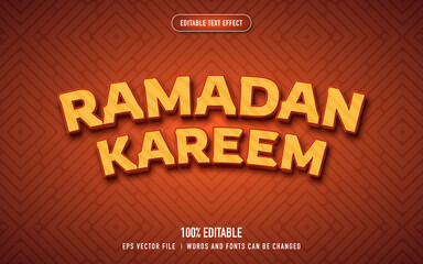 ramadan kareem text effect in editable 3d