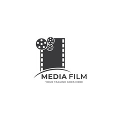 abstract cinema logo vector template isolated on white background