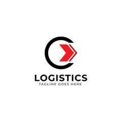 Logistic Company Logo Vector With Arrow