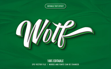 wolf text effect for t-shirt printing
