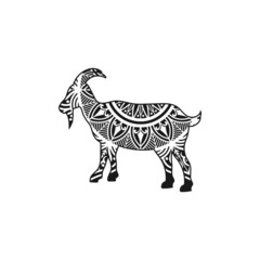 Goat animal mandala design illustration vector