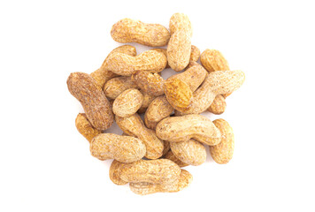 In Shell Peanut on a White Background