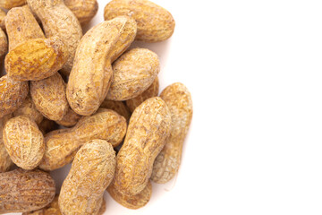 In Shell Peanut on a White Background