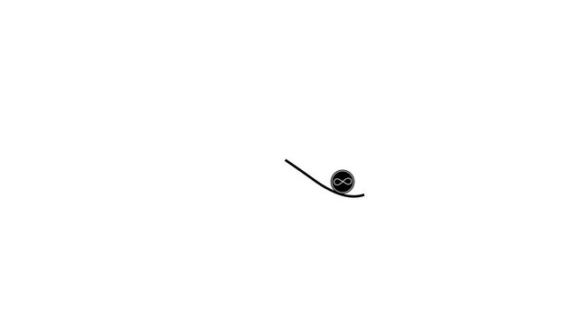 abstract infinity looping with ball circling the line or following the loop line animation footage loading motion graphic