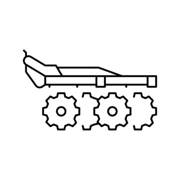 recommend clip art: harrow farm equipment line icon vector illustration