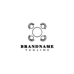 floor plan element logo flat icon design template black isolated vector illustration