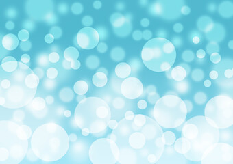 Blurred Lights on natural blue and white background. Bokeh colorful glows sparkle beautiful